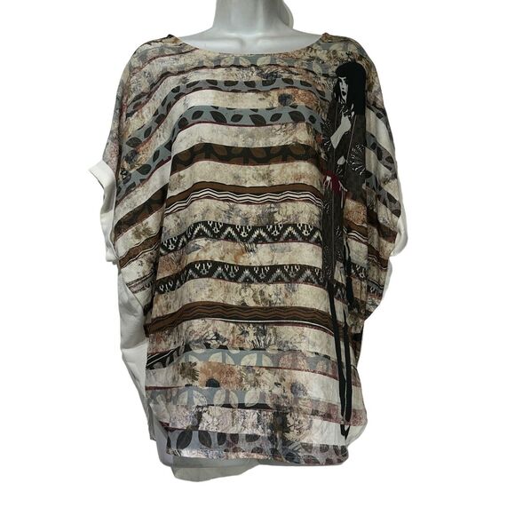 sailent laboratori creativi Italy crepe feminine stripe Blouse - Picture 1 of 7